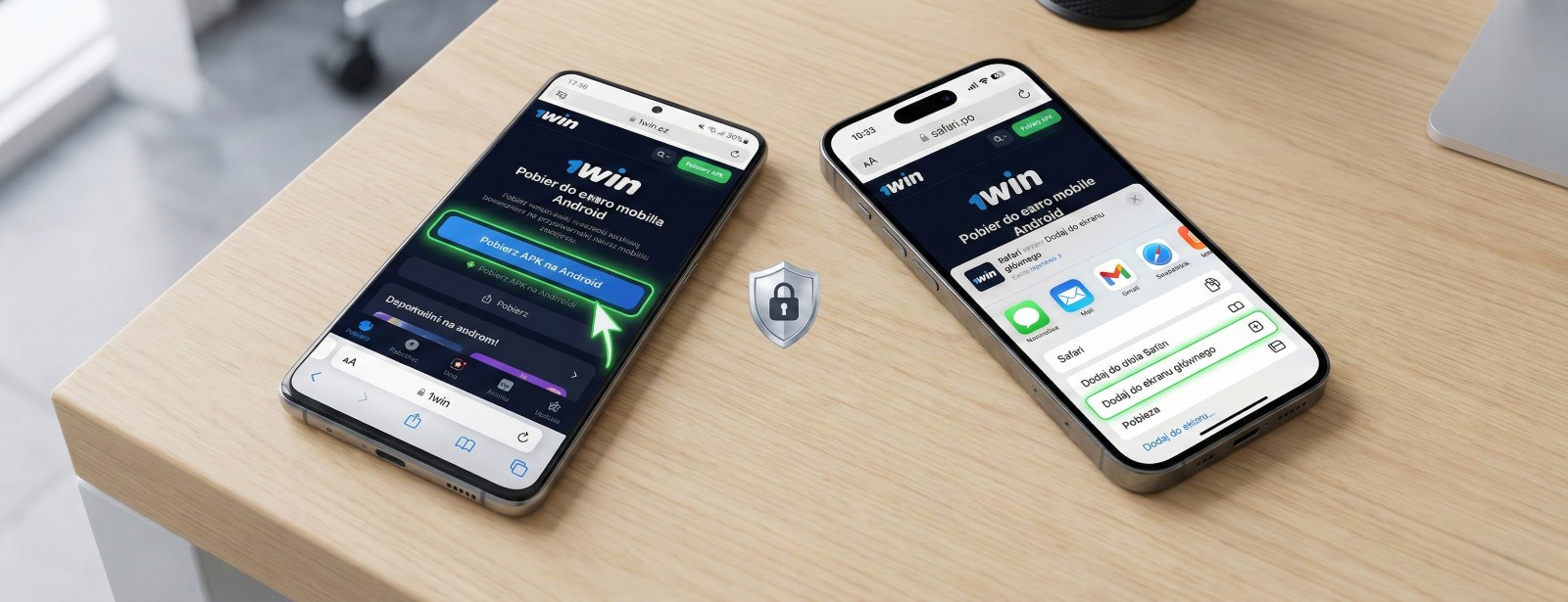 Bezpieczny proces pobierania aplikacji 1win na systemy Android przez plik APK oraz iOS jako aplikację PWA na smartfonie